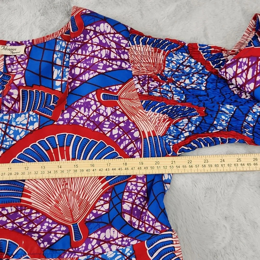 Advance Apparel Ankara AFRICAN Bell Sleeve print dress free size - Picture 9 of 14